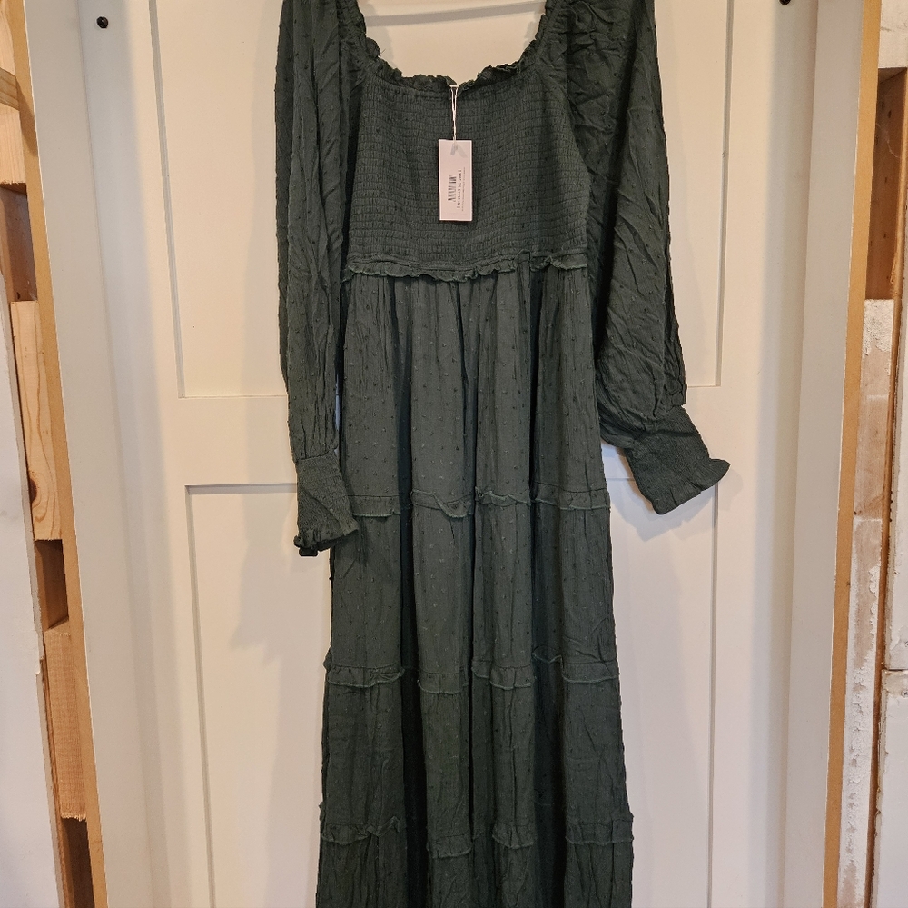 Baltic Born Forest Green Long Sleeve Dress